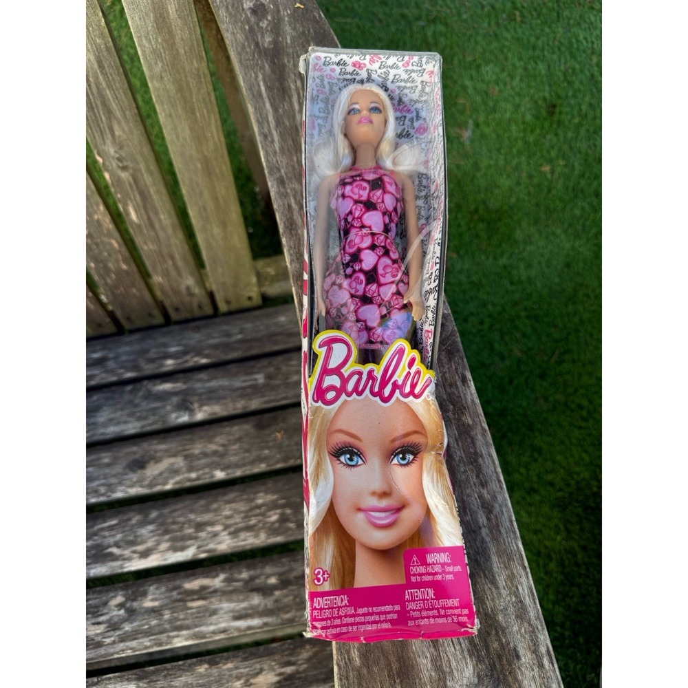 Barbie Chic‎ Heart Print Dress Doll 12-Inch GHW45 Pink J